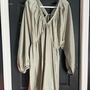 Elegant V-Neck Long Sleeve Dress